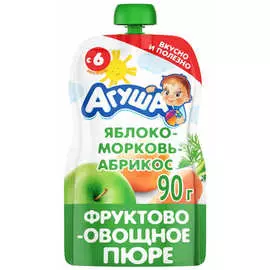 Пюре яблоко-морковь-абрикос Агуша 90г