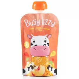 Пюре яблоко, персик, манго Busy Lizzy 100г