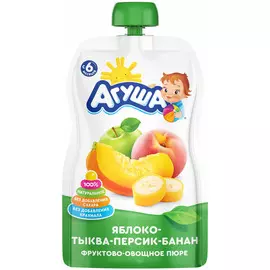 Пюре яблоко-тыква-перс-банан Агуша 90г