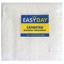 Салфетки бумажные двухслойные Easy Day 50шт