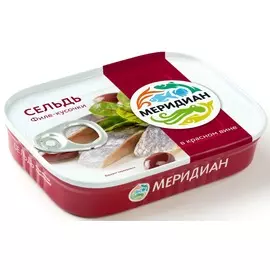 Сельдь в красной винной заливке Меридиан 115г