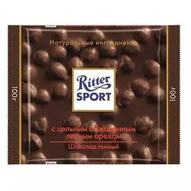 Шоколад темный цельный лесной орех Ritter Sport 100г