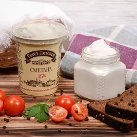 Сметана Брест-Литовск 15% 315г