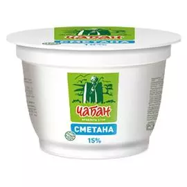 Сметана Чабан 15% 200г