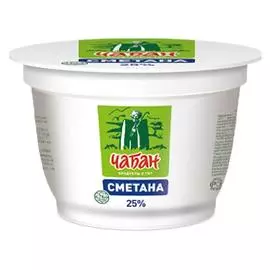 Сметана Чабан 25% 200г