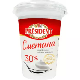 Сметана Президент 30% 350г