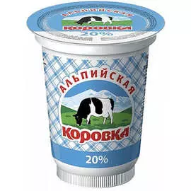 Сметанный продукт Альпийская коровка 20% 400гр