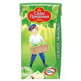 Сок из зеленых яблок осветленный Сады Придонья 0,125л