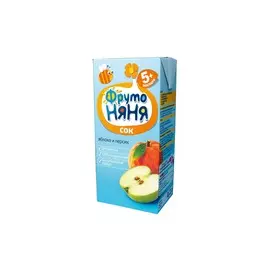 Сок яблочно-персиковый с мякотью Фруто Няня 0,2л