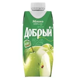 Сок яблочный осветленный Добрый 0,33л
