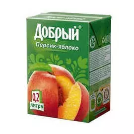 Сок яблоко персик Добрый 0,2л