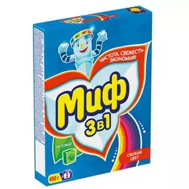 Стиральный порошок свежий цвет автомат Миф 3в1 400г