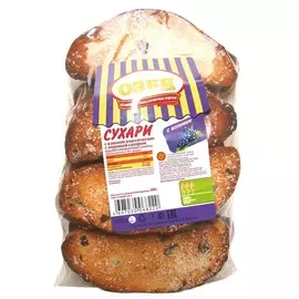 Сухари классические с изюмом с отделкой сахаром 300г