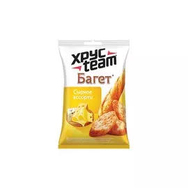 Сухарики багет сырное ассорти Хрусteam 60 г