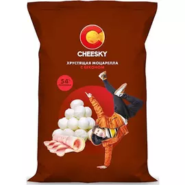 Сыр хрустящая моцарелла вкус бекона Cheesky 20г