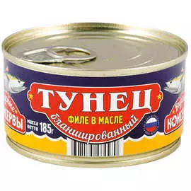 Тунец бланшир в масле Вкусные Консервы 185 г