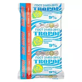 Творог ДмитровМЗ 9% в/у 180г