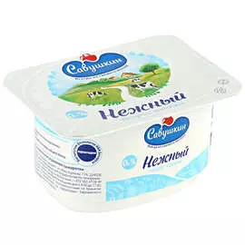 Творог обезжиренный продукт мягкий нежный Савушкин 0% 125г