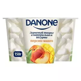 Творог зерненый в йогурте персик-манго Danone 5% 150г