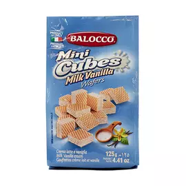 Вафли мини кубики молоко и ваниль Balocco 125г