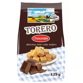 Вафли мини нежные шоколадные Тореро 125г