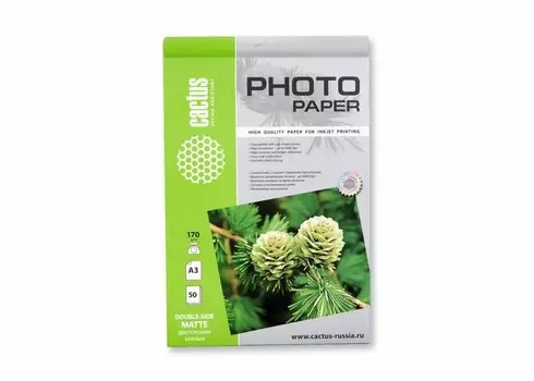Фотобумага Cactus CS-MA317050DS A3, 170г/м2, 50л, белая матовая для струйной печати