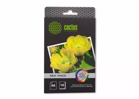 Фотобумага Cactus CS-MIXPACKА6 A6, 21л, белый различная фактура для струйной печати