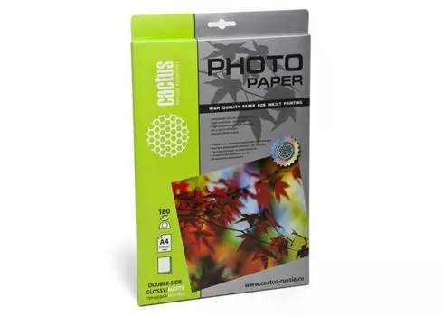 Фотобумага двухсторонняя (глянцевая/матовая) Cactus CS-KGMA4180100 A4, 180г/м2, 100л., для струйной печати
