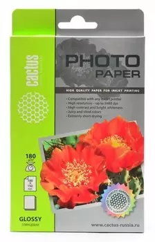 Фотобумага глянцевая Cactus CS-KGA6180100 10x15, 180г/м2, 100л.