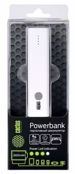 Мобильный аккумулятор Cactus CS-PBAS120-2600WT 2600mAh 1A белый