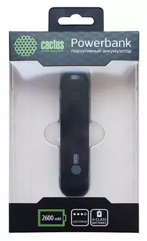 Мобильный аккумулятор Cactus CS-PBHTST-2600 Li-Ion 2600mAh 1A черный 1xUSB