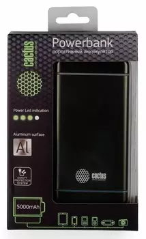 Мобильный аккумулятор Cactus CS-PBMS028-5000SG 5000mAh 2.1A графит