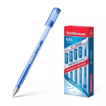 Ручка гелевая ErichKrause G-Tone, цвет чернил синий (12 шт.)