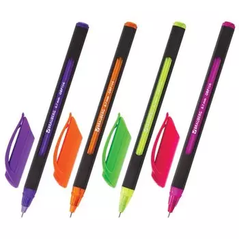 Ручка шариковая масляная Brauberg "Extra Glide Soft Color", синяя, линия письма 0,35 мм (12 шт.)