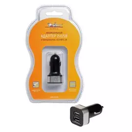 Адаптер автомобильный 2хUSB 2.1А, 12/24В AIRLINE