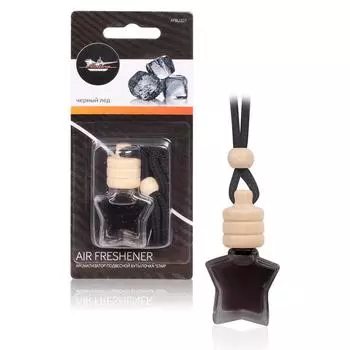 Ароматизатор подвесной бутылочка "Star" черный лед AIRLINE