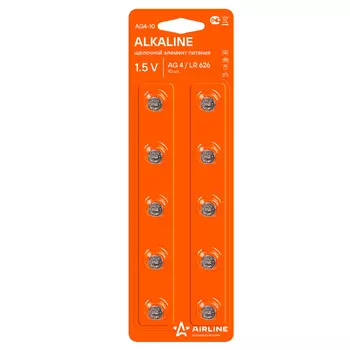 Батарейка AG4/LR626 щелочная 10 шт. AIRLINE