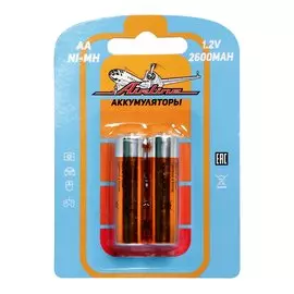 Батарейки AA HR6 аккумулятор Ni-Mh 2600 mAh 2шт. AIRLINE