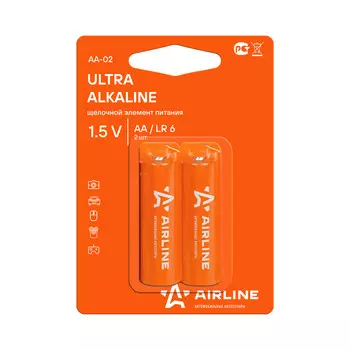 Батарейки LR6/AA щелочные 2 шт. блистер AIRLINE