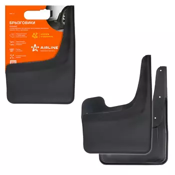 Брызговики универсальные большие для джипов, кроссоверов, минивэнов, черные, 2шт, с крепежом AIRLINE