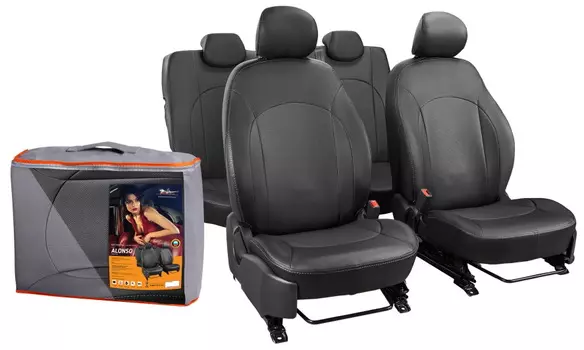 Чехлы для Chevrolet Lacetti (04-)/Daewoo Gentra (13-)"Лима",12 пред., задн.спин. 1/3, экокожа перф., черн. AIRLINE