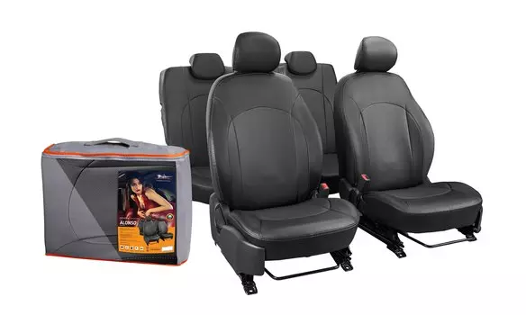 Чехлы для Nissan X-Trail (07-14 г.) "Лима", 14 пред., задн.спин. 1/3, экокожа перф., черн. AIRLINE