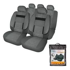 Чехлы для сидений универсальные "MONRO", 11 пред., повыш. комфорт, велюр, темно-сер. AIRLINE
