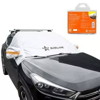 Чехол-тент на лоб.стекло и перед.окна авто, защитный (130*140*52 см) универсал., серый AIRLINE