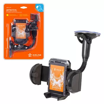 Держатель для телефона/навигатора присоска на лобовое стекло на длинной штанге AIRLINE