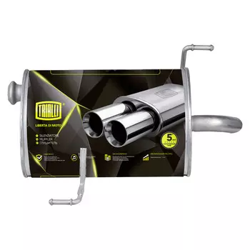 Глушитель для автомобилей Peugeot 206 (00-) 1.4i/1.6i основной (алюминизированная сталь) TRIALLI