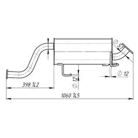 Глушитель для автомобилей Hyundai Porter (93-) основной (алюминизированная сталь) TRIALLI