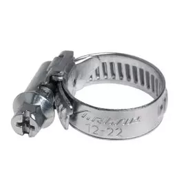 Хомут 12-22/9 мм, червячный, оцинкованный (W1), 1 шт. AIRLINE