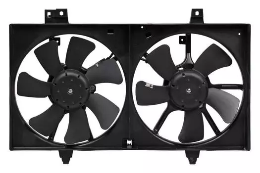 Электровентилятор охлаждения для автомобилей Almera Classic (B10) (05-) 1.6i (2 вент.) (с кожухом) LUZAR