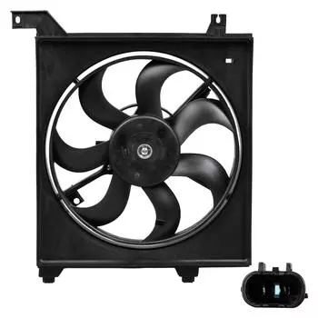 Электровентилятор охлаждения для автомобилей KIA Cerato I (04-) 1.6i/2.0i (с кожухом) LUZAR